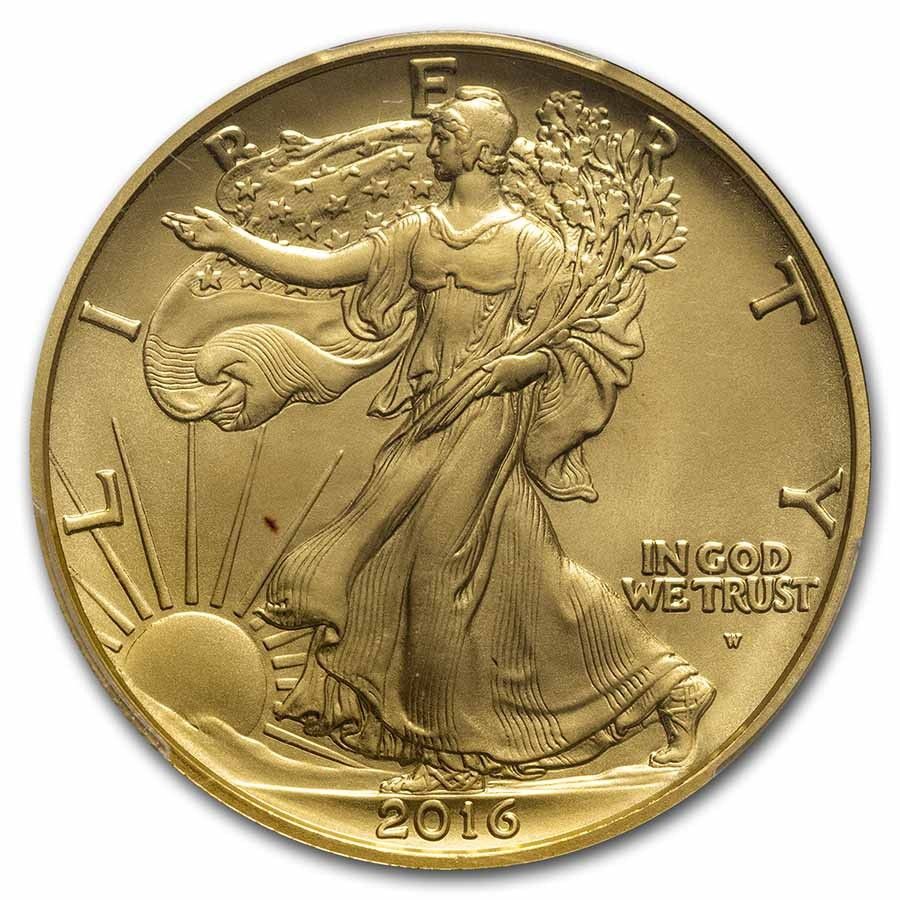 2016-W 1/2オンス ゴールド ウォーキング リバティ ハーフ ダラー SP