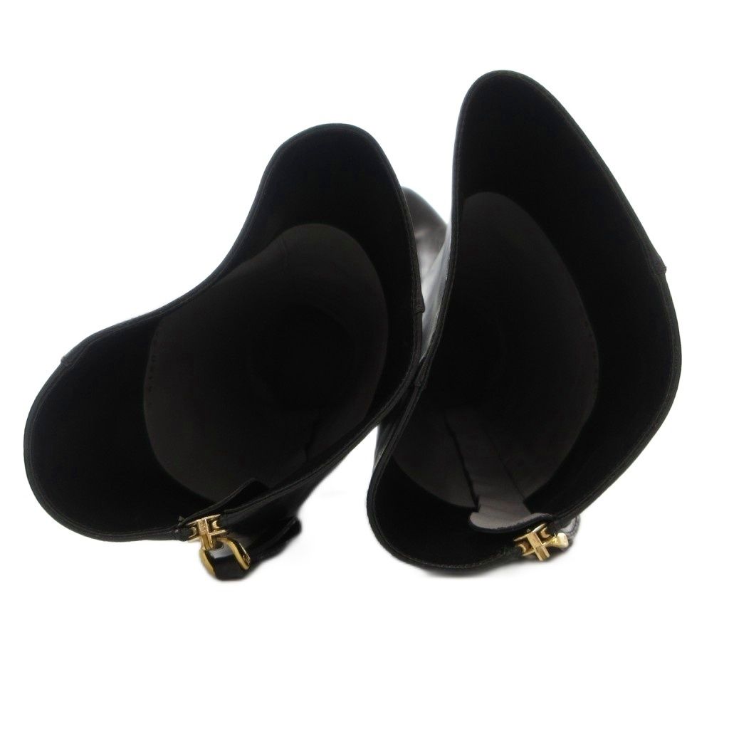 セルジオロッシ Sergio rossi ロングブーツ レザー ピンヒール バック