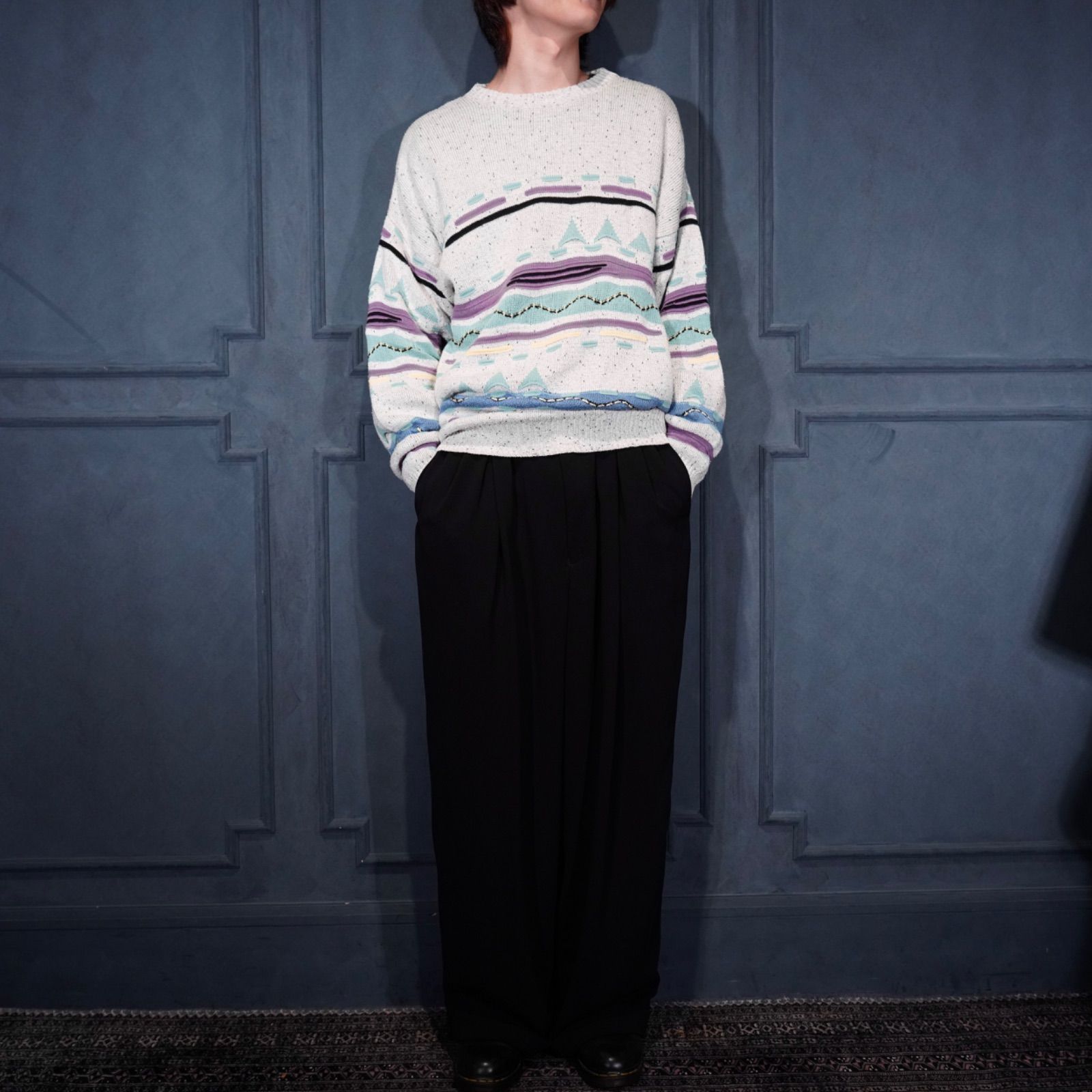 EU VINTAGE MODE DESIGN 3D KNIT/ヨーロッパ古着モードデザイン3D 