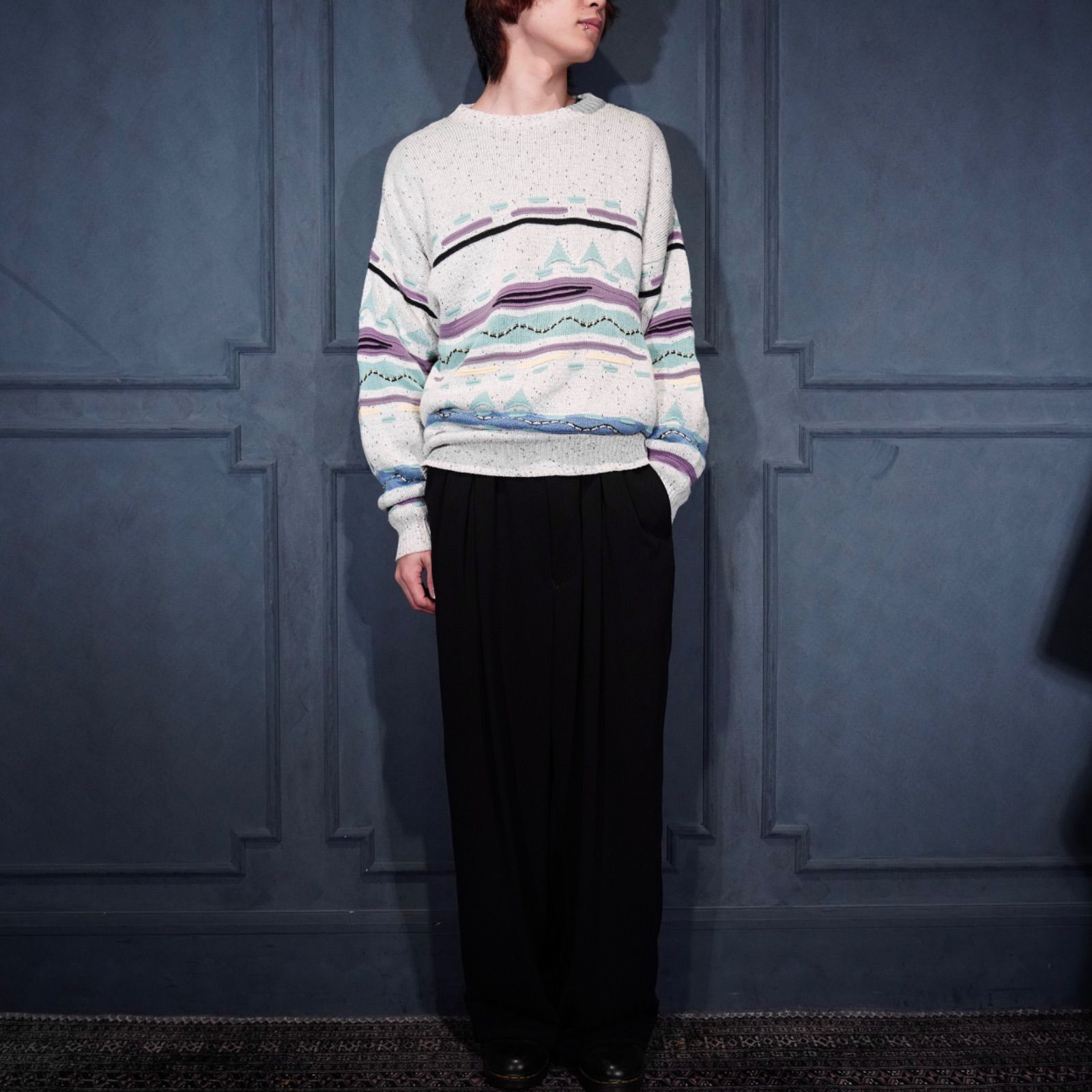 EU VINTAGE MODE DESIGN 3D KNIT/ヨーロッパ古着モードデザイン3D 