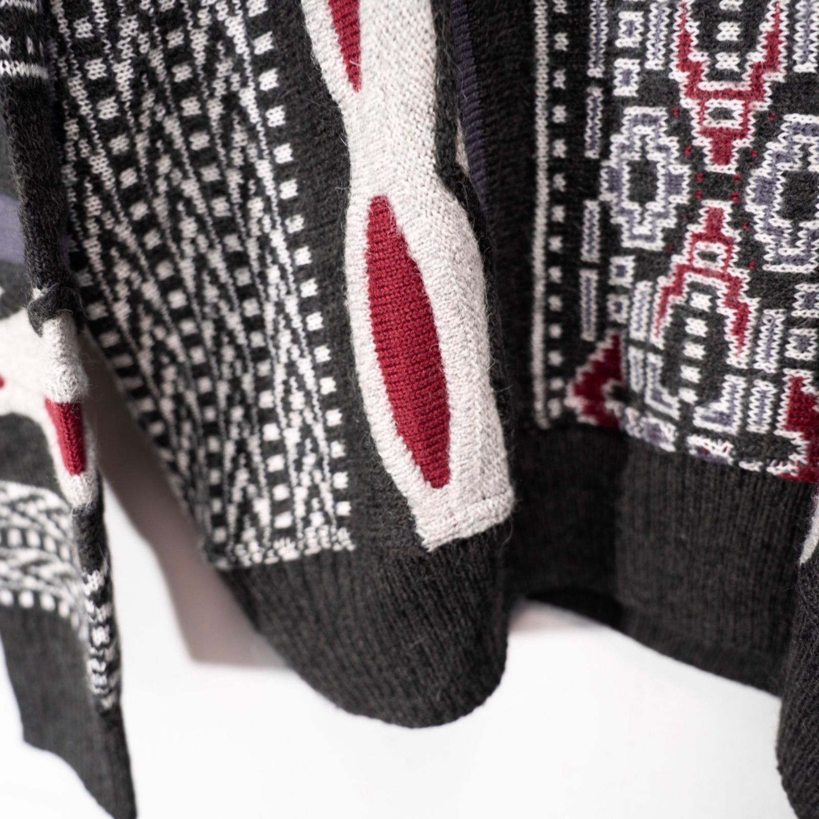 EU VINTAGE DI CANDIA 3D DESIGN ALPACA BREND WOOL V NECK KNIT MADE 