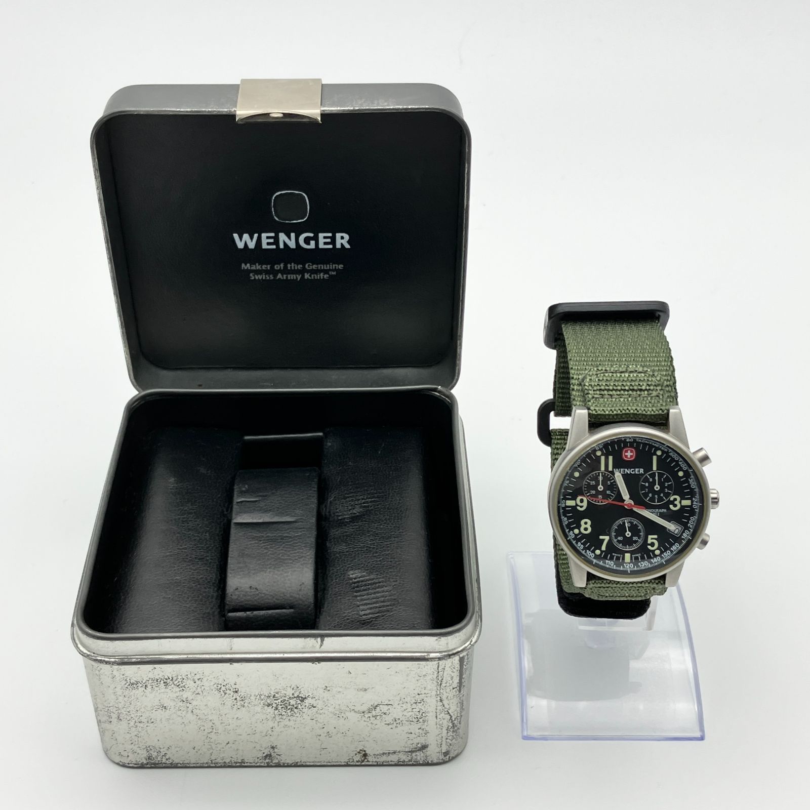 中古】ウェンガー WENGER 7072X 腕時計 クロノグラフ クォーツ 青島