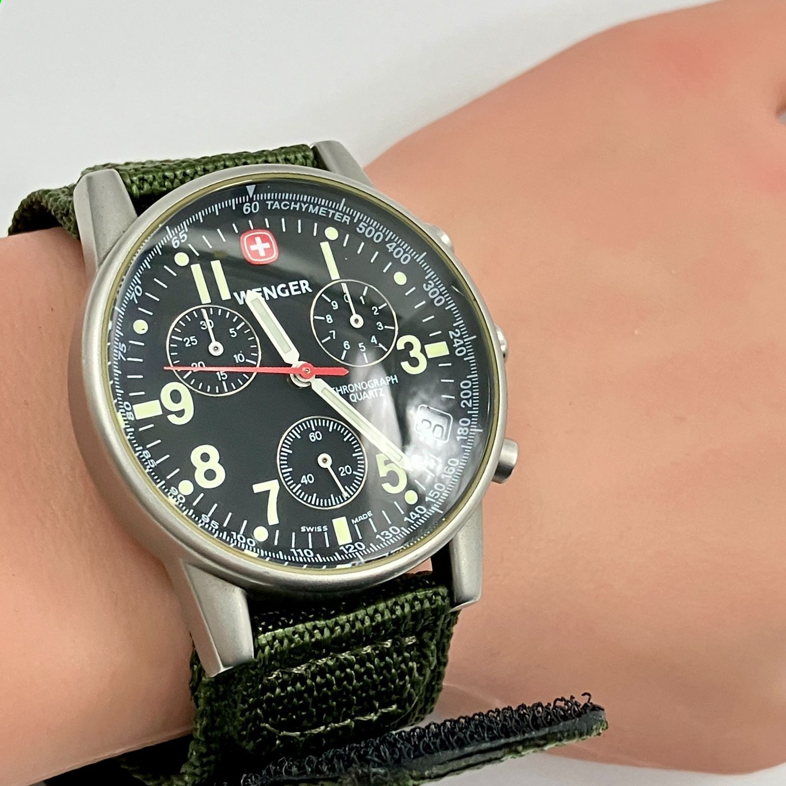 中古】ウェンガー WENGER 7072X 腕時計 クロノグラフ クォーツ 青島