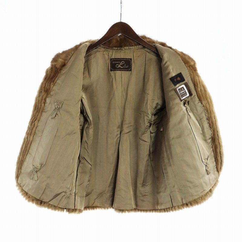 SAGAサガミンク 金サガ 毛皮 ミンクファーコート ブラウン 13号 刺繍裏地 サガミンク SAGA MINK 銀サガ ELEGANS 毛皮コート ミンクファー ミドル