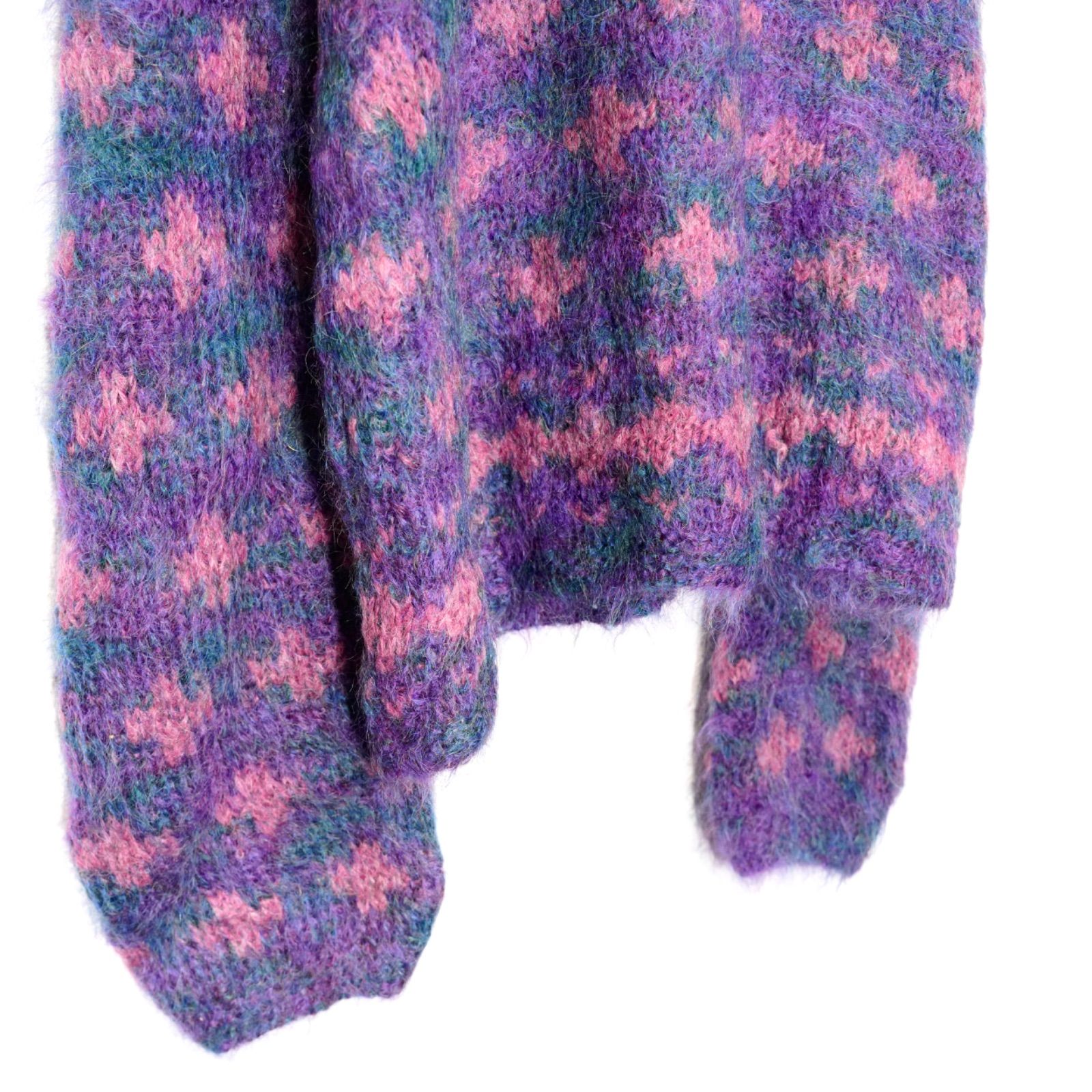 USA VINTAGE PATTERNED DESIGN MOHAIR KNIT CARDIGAN/アメリカ古着柄 