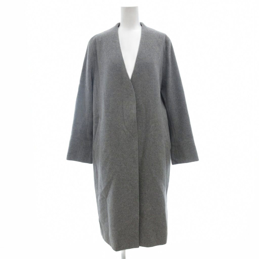 新品ASHY ROVE グレー ロングコート アッシュローブ ASHY ROVE コート ウール 38 グレー 無地 ノーカラー