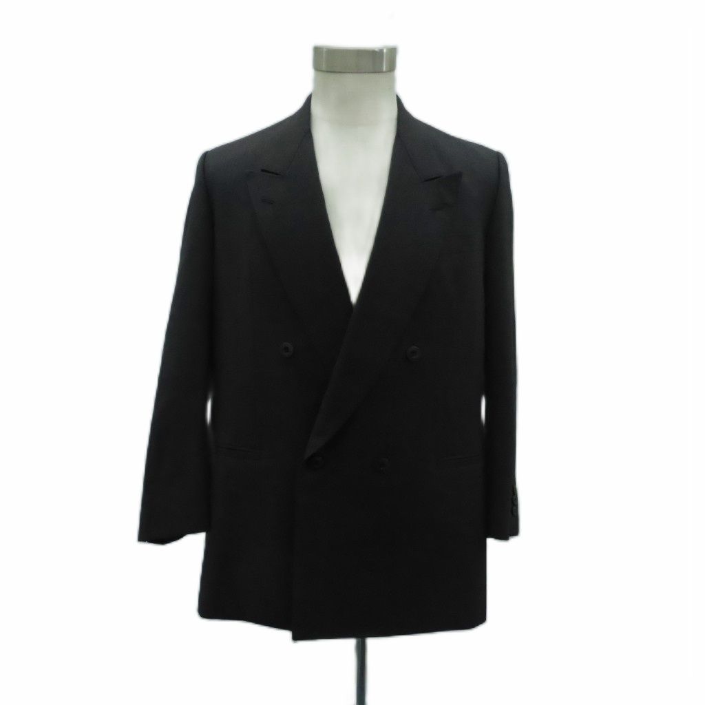 ダンヒル dunhill テーラードジャケット ダブル ミドル丈 チェック柄