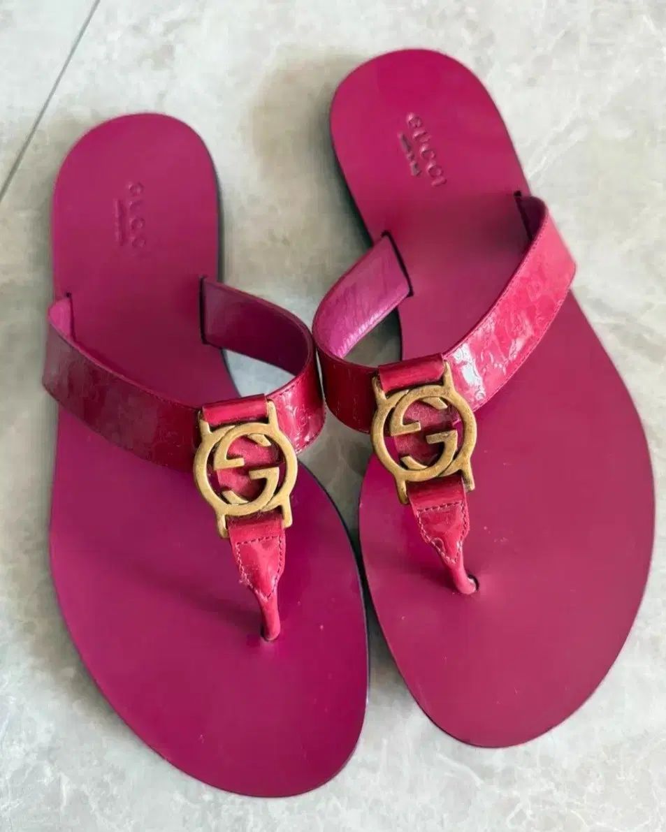 グッチ ピンク GG ロゴ ビーチサンダル サンダル 36 5 正規品 230 235