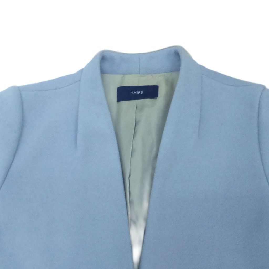 シップス SHIPS ノーラペルコート ノーカラーコート ロング丈 ウール