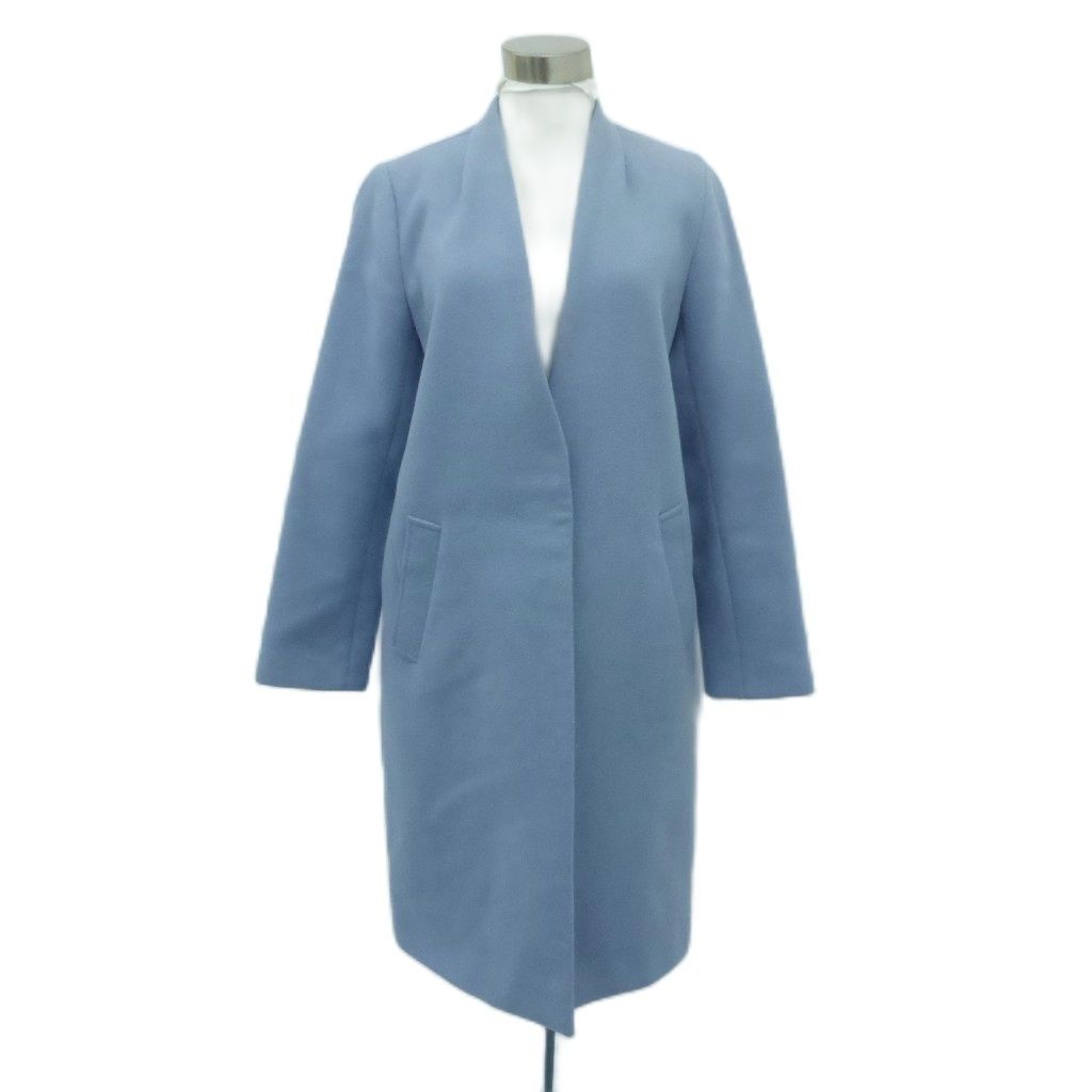 シップス SHIPS ノーラペルコート ノーカラーコート ロング丈 ウール