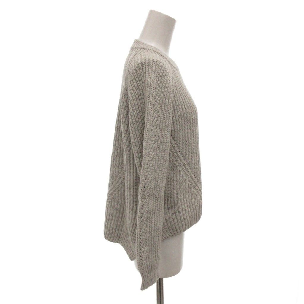 フォクシー FOXEY ニット セーター カシミヤ混 38 グレー 長袖 クルー