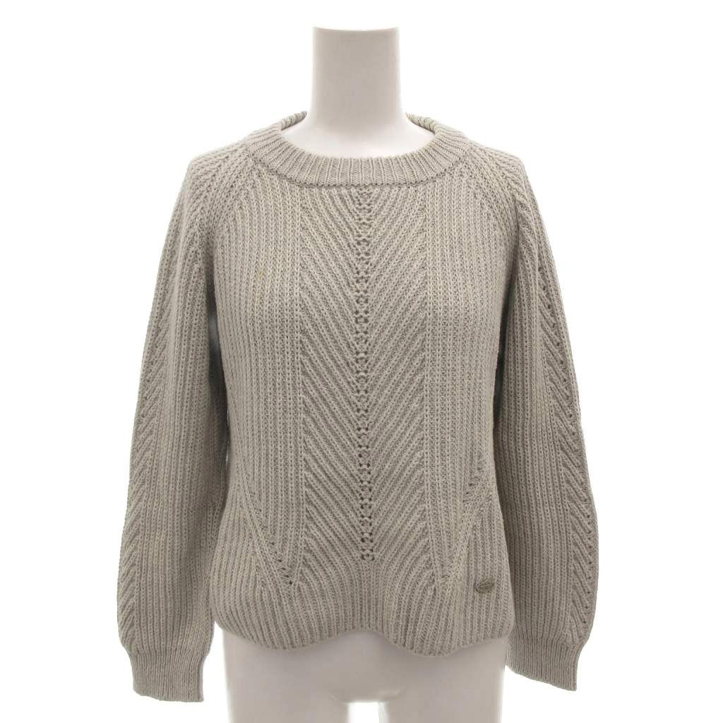 フォクシー FOXEY ニット セーター カシミヤ混 38 グレー 長袖 クルー