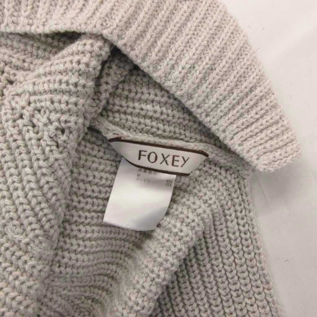 フォクシー FOXEY ニット セーター カシミヤ混 38 グレー 長袖 クルー