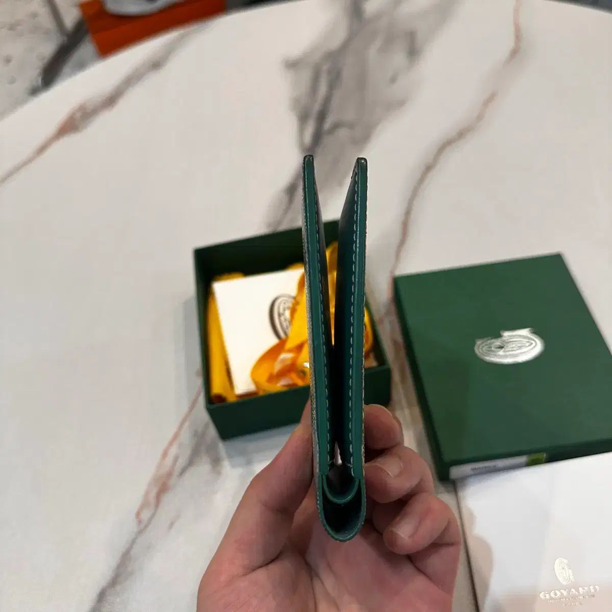 Masion Goyard ゴヤール BIG TOUARDE 二つ折り財布 グリーン - メルカリ