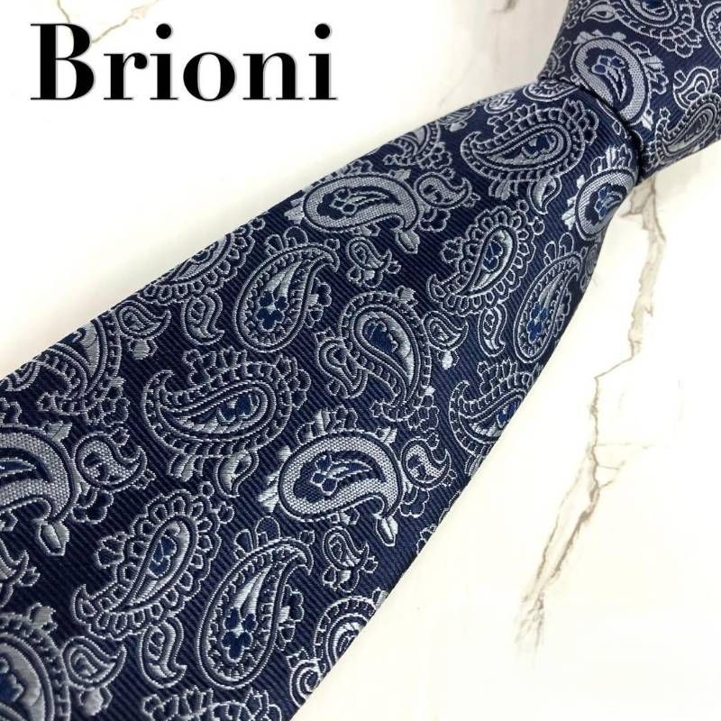未使用に近い Brioni ブリオーニ ネクタイ ペイズリー柄 ジャガード