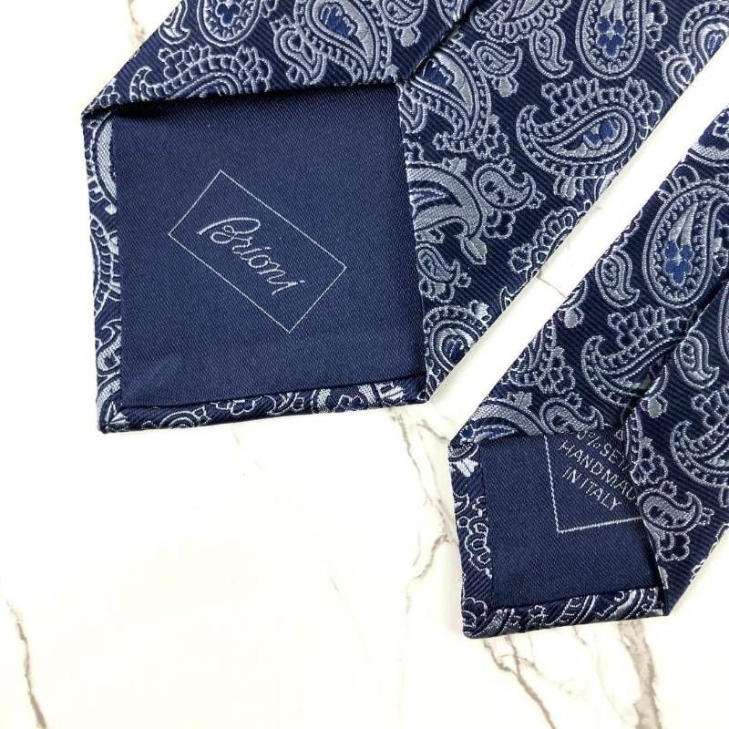 未使用に近い Brioni ブリオーニ ネクタイ ペイズリー柄 ジャガード