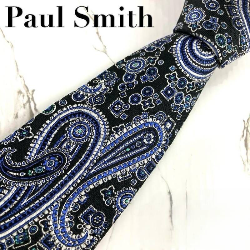 ポールスミス 未使用 ネクタイ ペイズリー柄 ジャカード シルク 光沢感 未使用級 Paul Smith ポールスミス ネクタイ ペイズリー柄 ジャガード