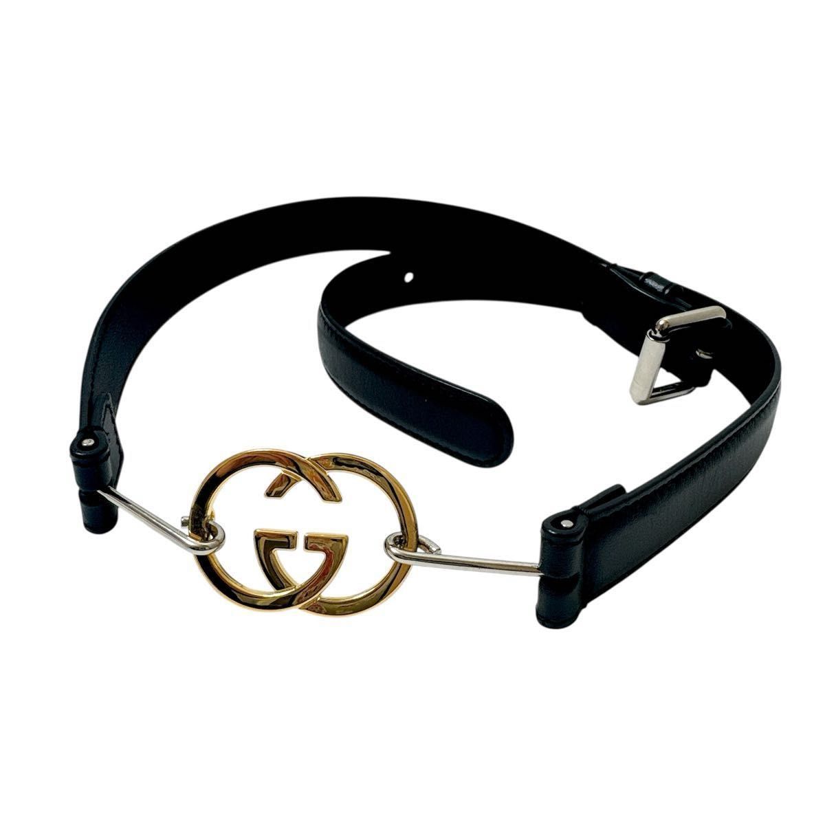 極美品 □ GUCCI グッチ インターロッキングG 636902 ベルト 65/2 