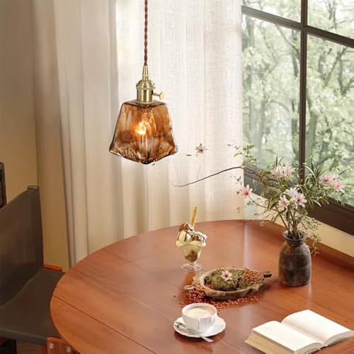 新品】ガラス製ランプシェード レトロなぺンダントライト アンティーク