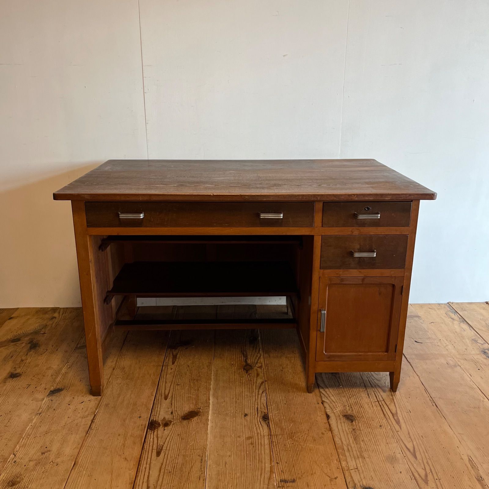 アンティーク デスク テーブル 机 作業台 無垢天板 y579 - メルカリ