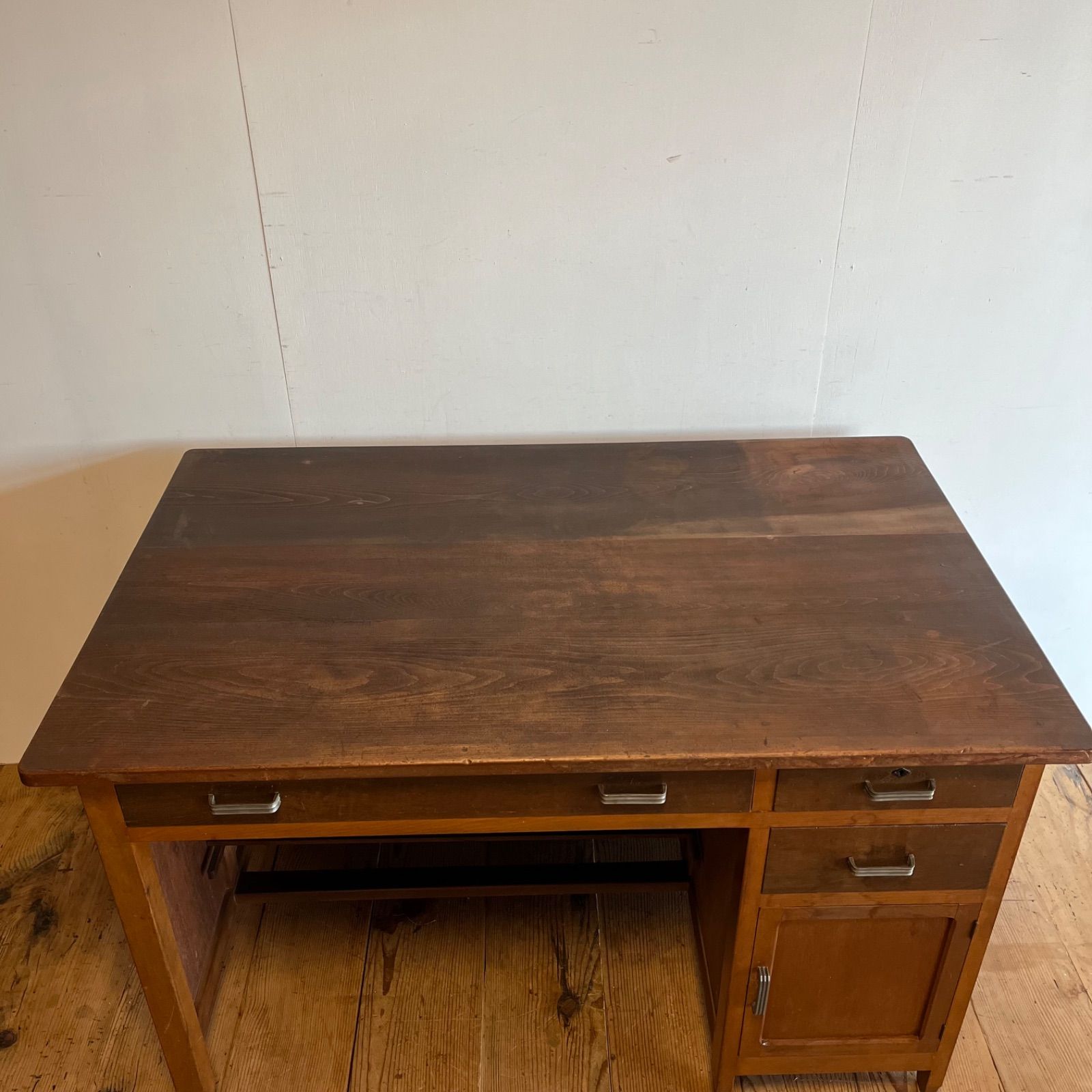 アンティーク デスク テーブル 机 作業台 無垢天板 y579 - メルカリ