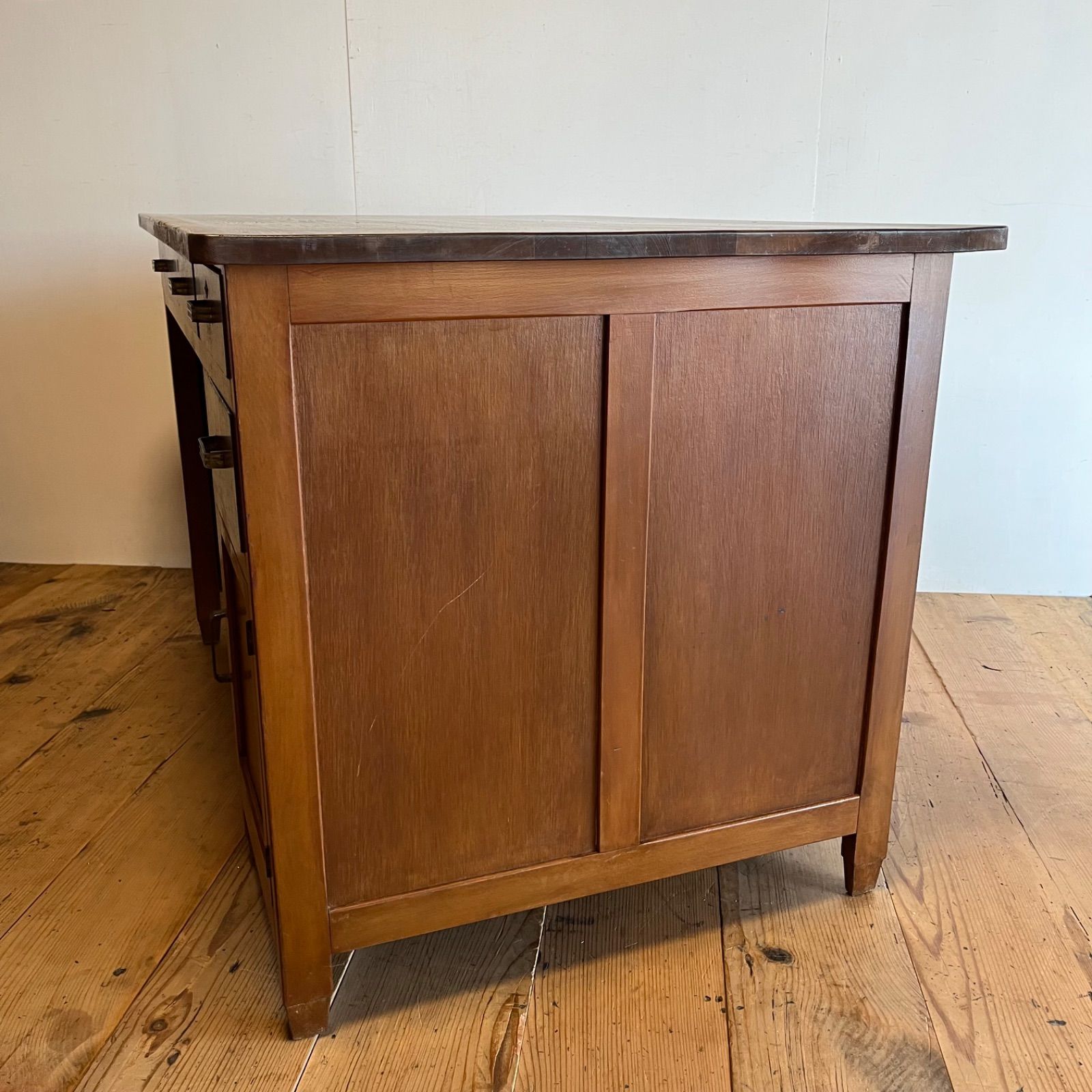 アンティーク デスク テーブル 机 作業台 無垢天板 y579 - メルカリ