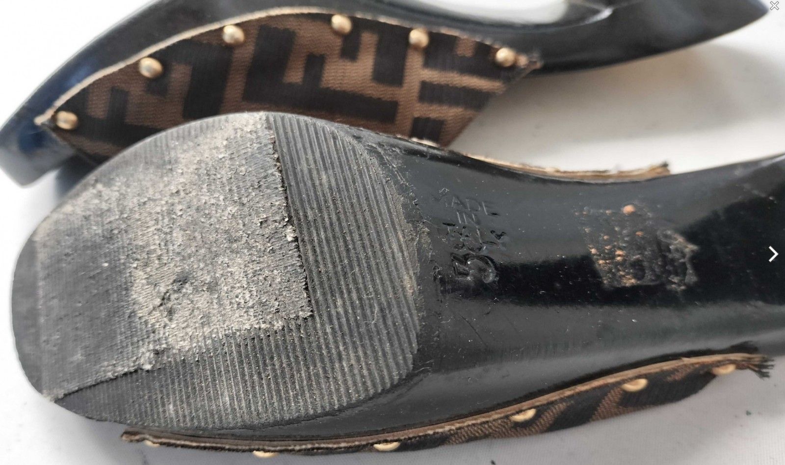 FENDI フェンディ ズッカ FF ミュール サンダル ヒール EU38 24.1cm