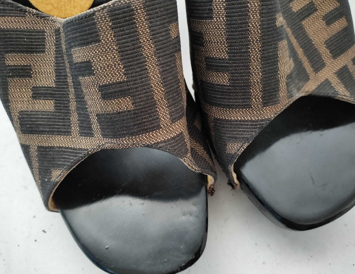 FENDI フェンディ ズッカ FF ミュール サンダル ヒール EU38 24.1cm