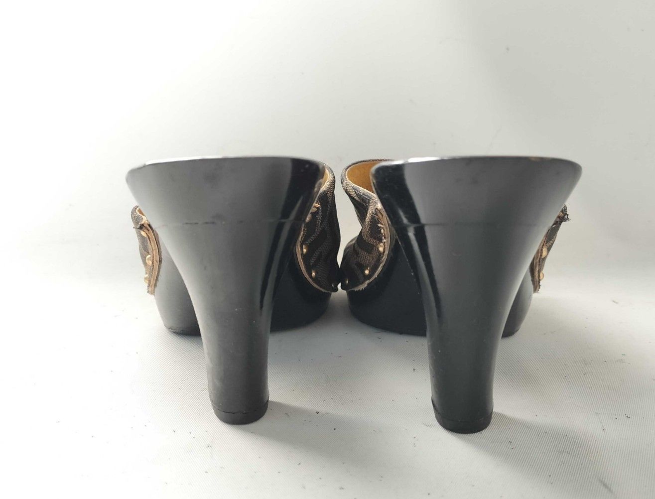 FENDI フェンディ ズッカ FF ミュール サンダル ヒール EU38 24.1cm