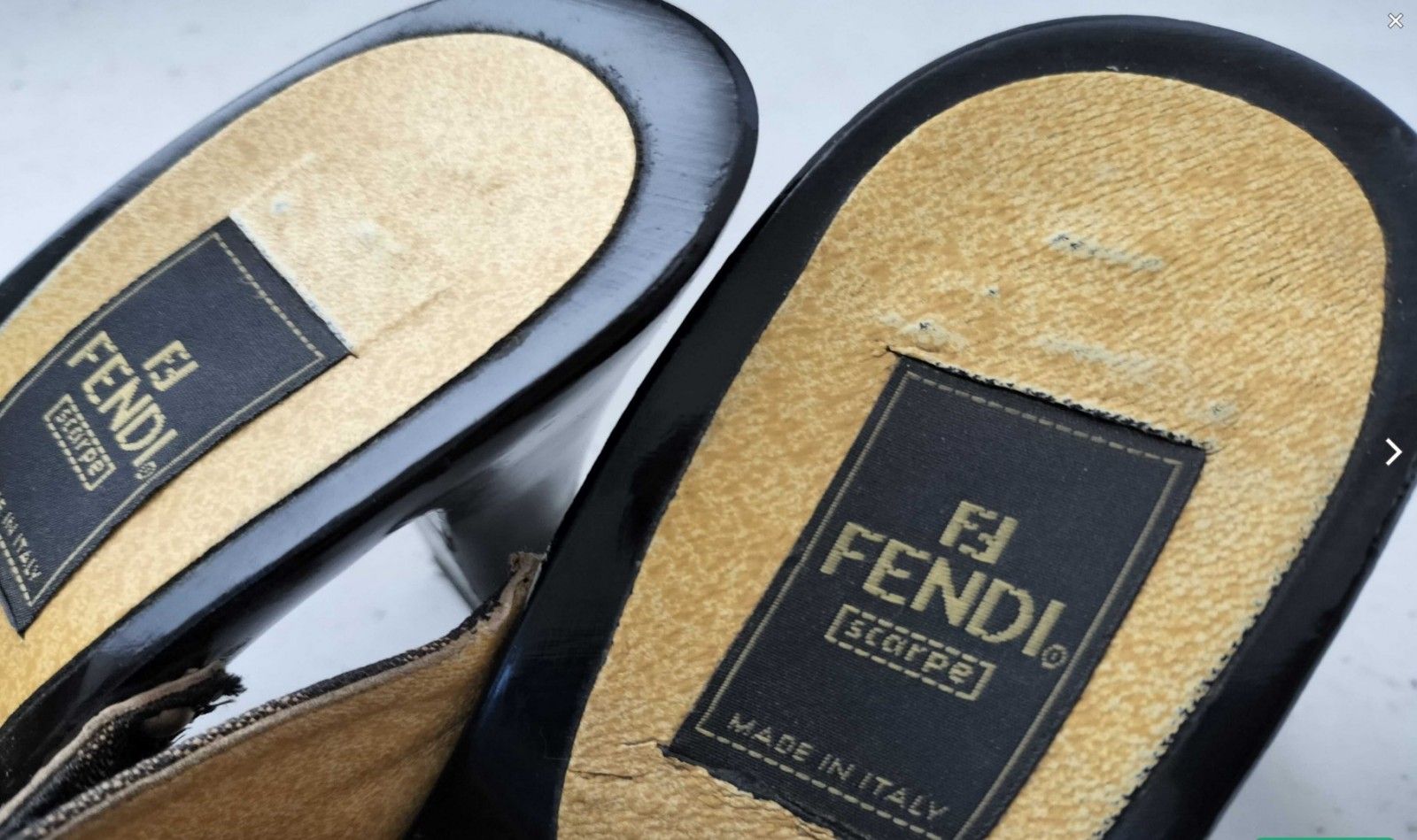FENDI フェンディ ズッカ FF ミュール サンダル ヒール EU38 24.1cm