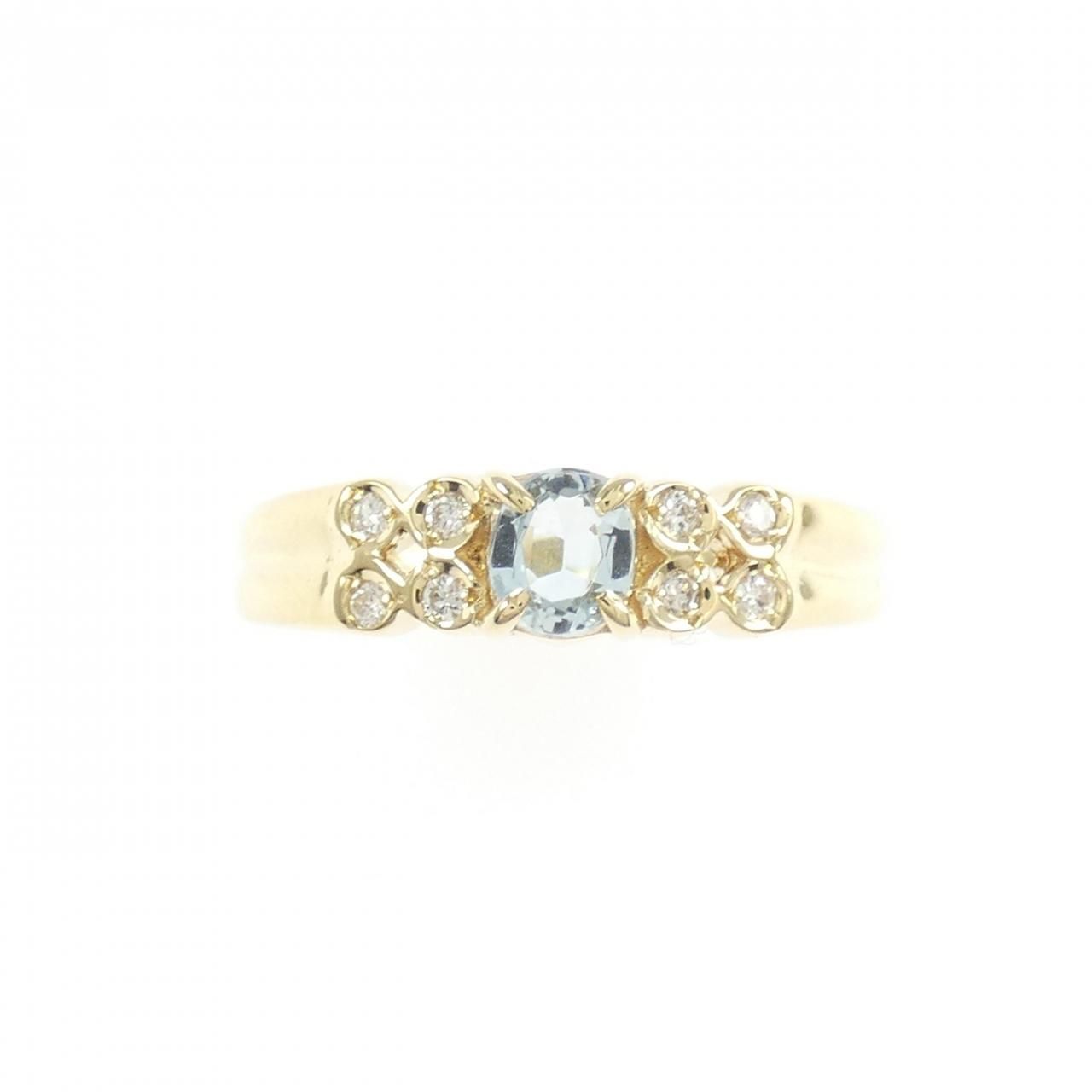 K18YG アクアマリン リング - メルカリ