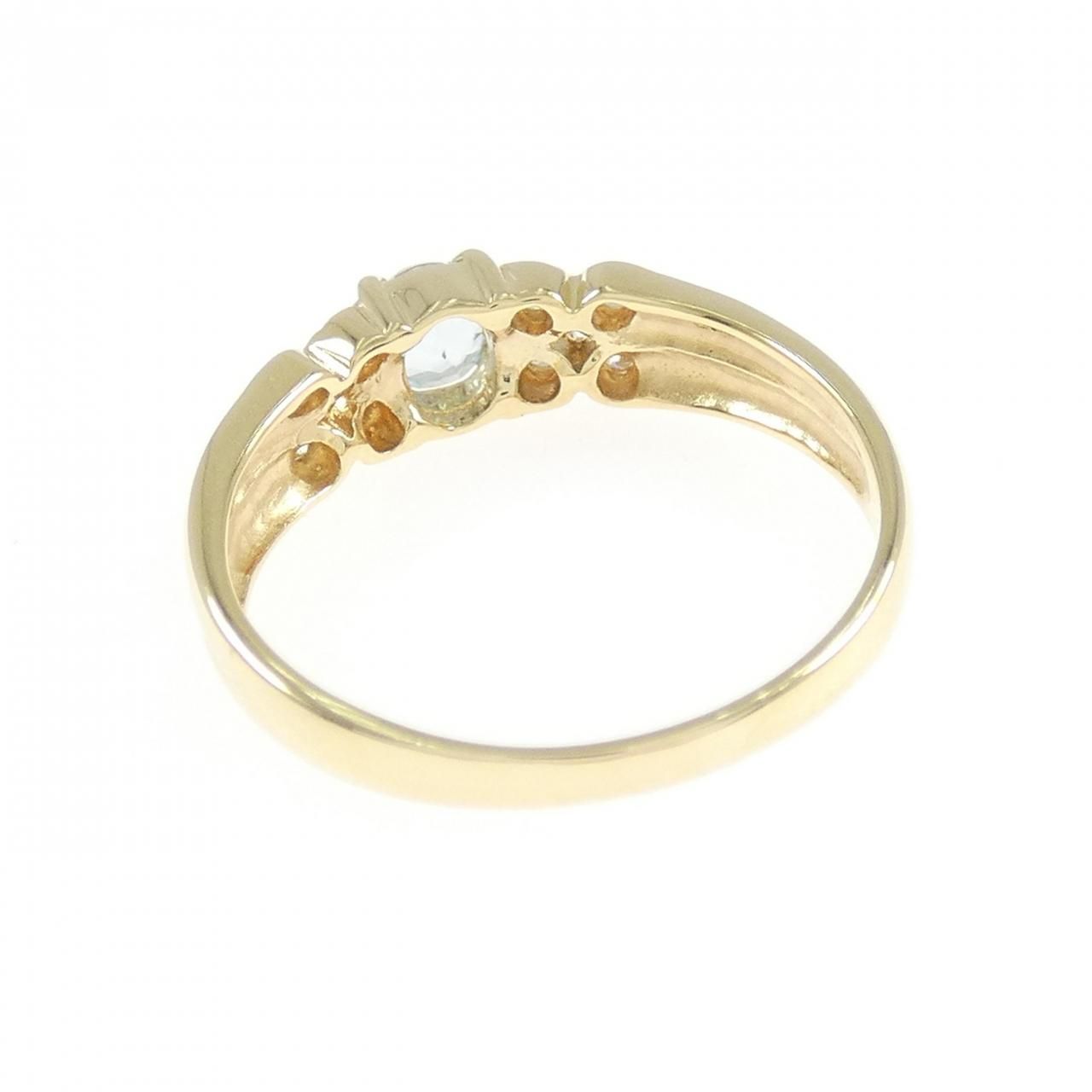 K18YG アクアマリン リング - メルカリ