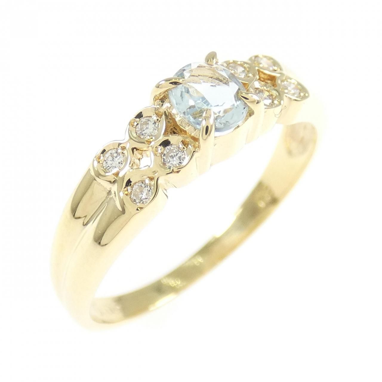 K18YG アクアマリン リング K18YG アクアマリン リング - メルカリ