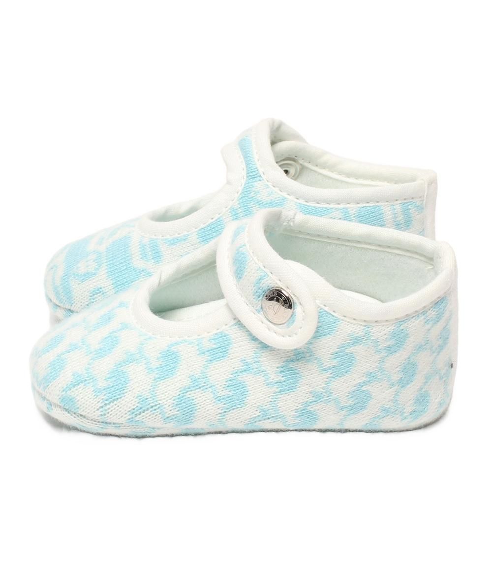 美品 エルメス ファーストシューズ ベビーシューズ アニマル柄 ブルー