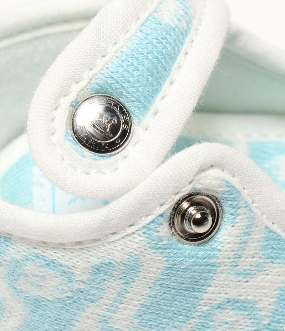 未使用新品 エルメス カシミア100％ ベビーシューズ ファストシューズ ブルー 美品 エルメス ファーストシューズ ベビーシューズ アニマル柄 ブルー