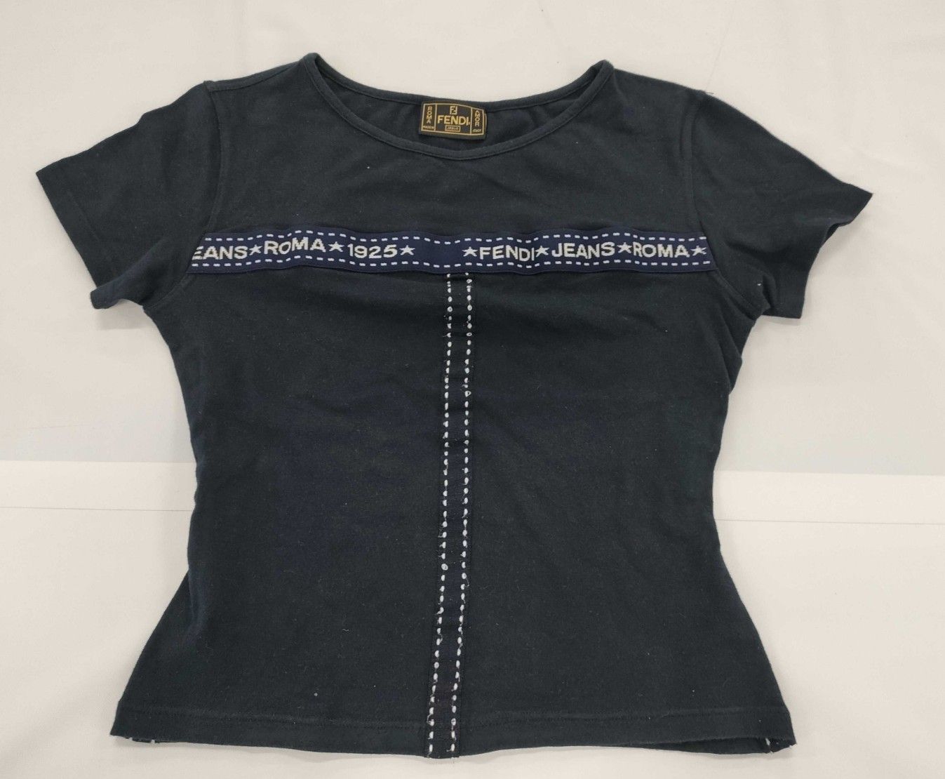 FENDI JEANS フェンディ ロゴ Tシャツ 半袖 トップス ブラック