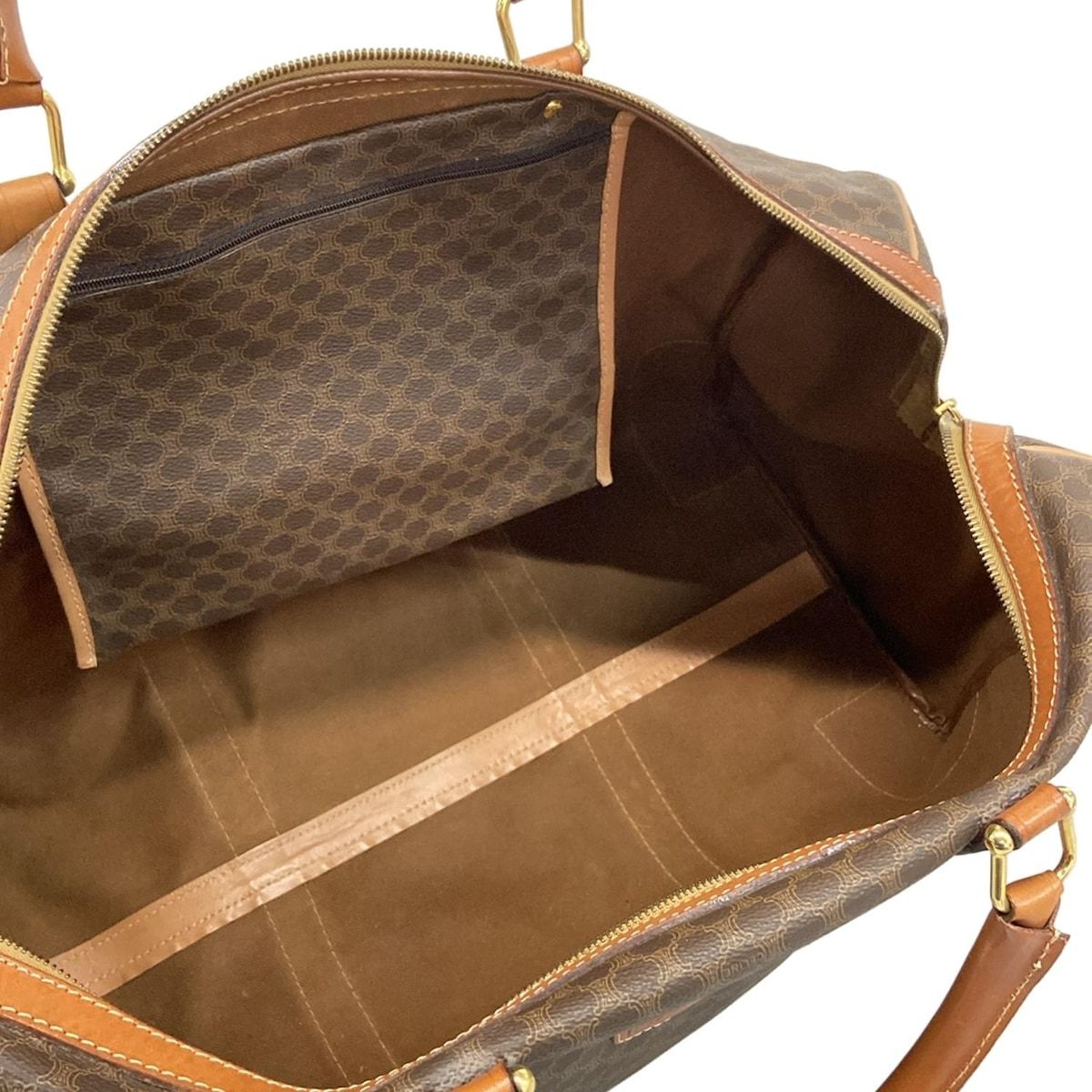 CELINE(セリーヌ) ボストンバッグ マカダム柄 ダークブラウン×ブラウン