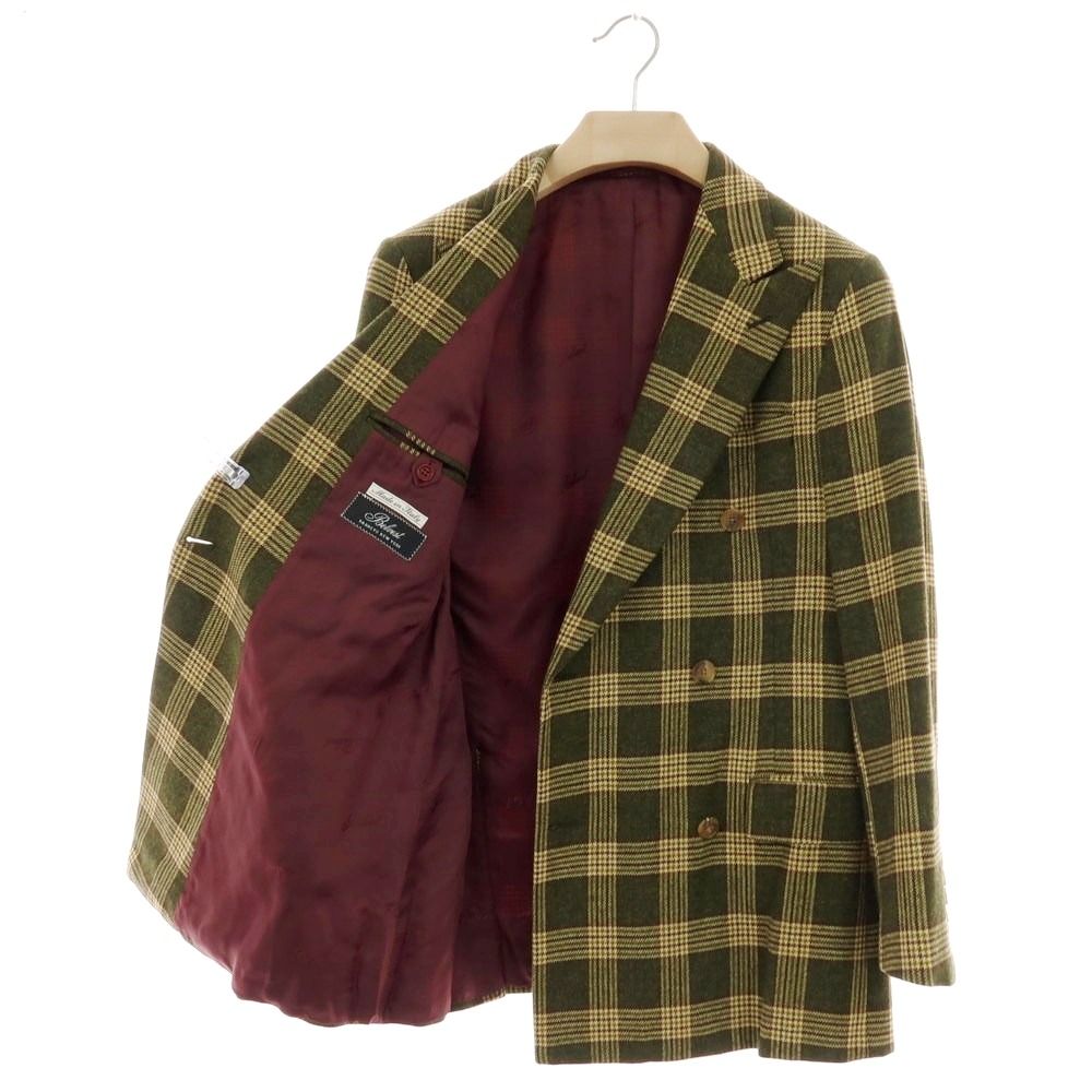 中古】ベルベスト Belvest ウール チェック ダブル テーラード