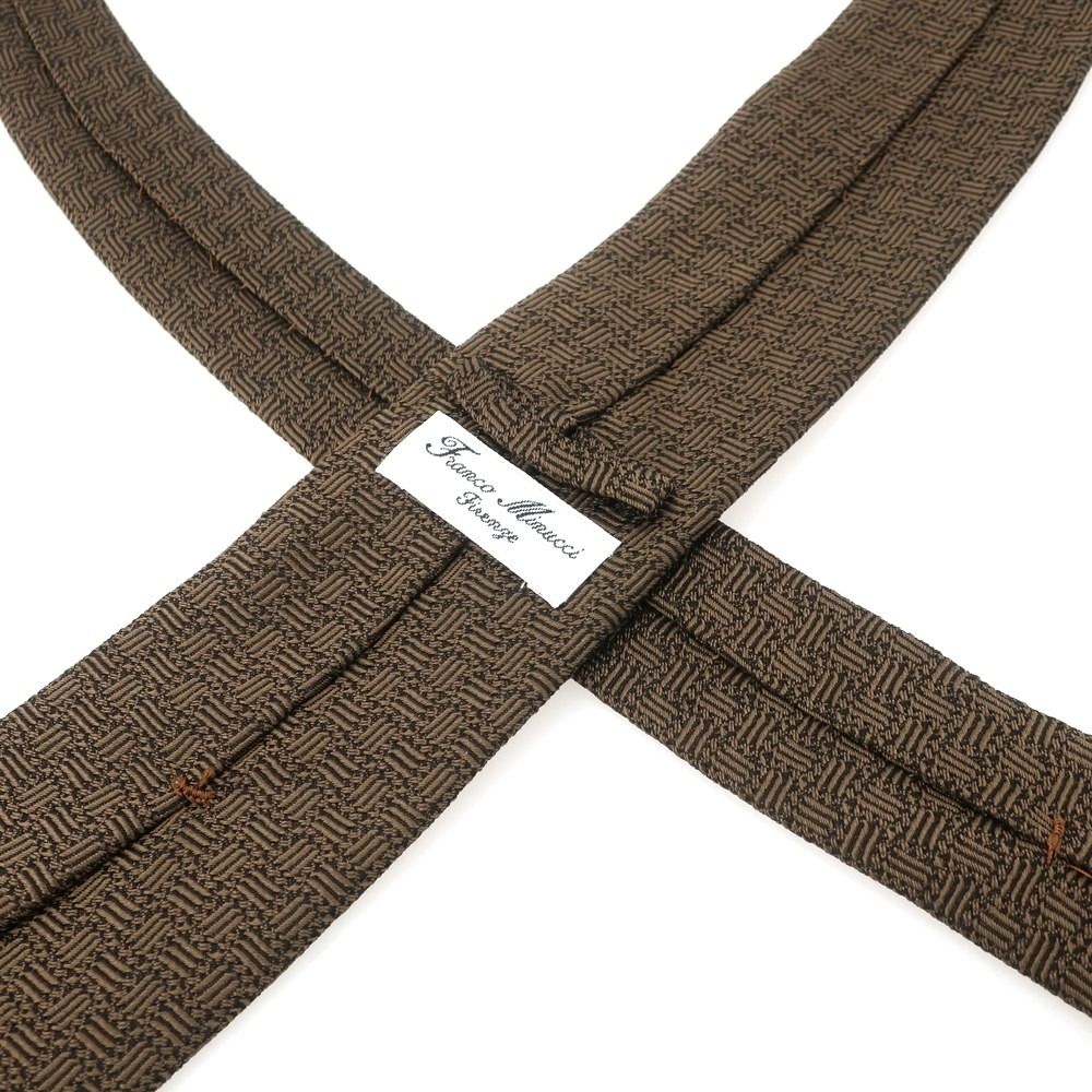 中古】フランコミヌッチ franco minucci シルク ジャカード ブラウン系