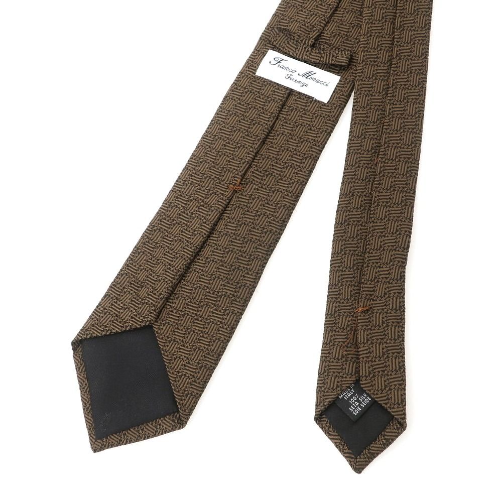 中古】フランコミヌッチ franco minucci シルク ジャカード ブラウン系