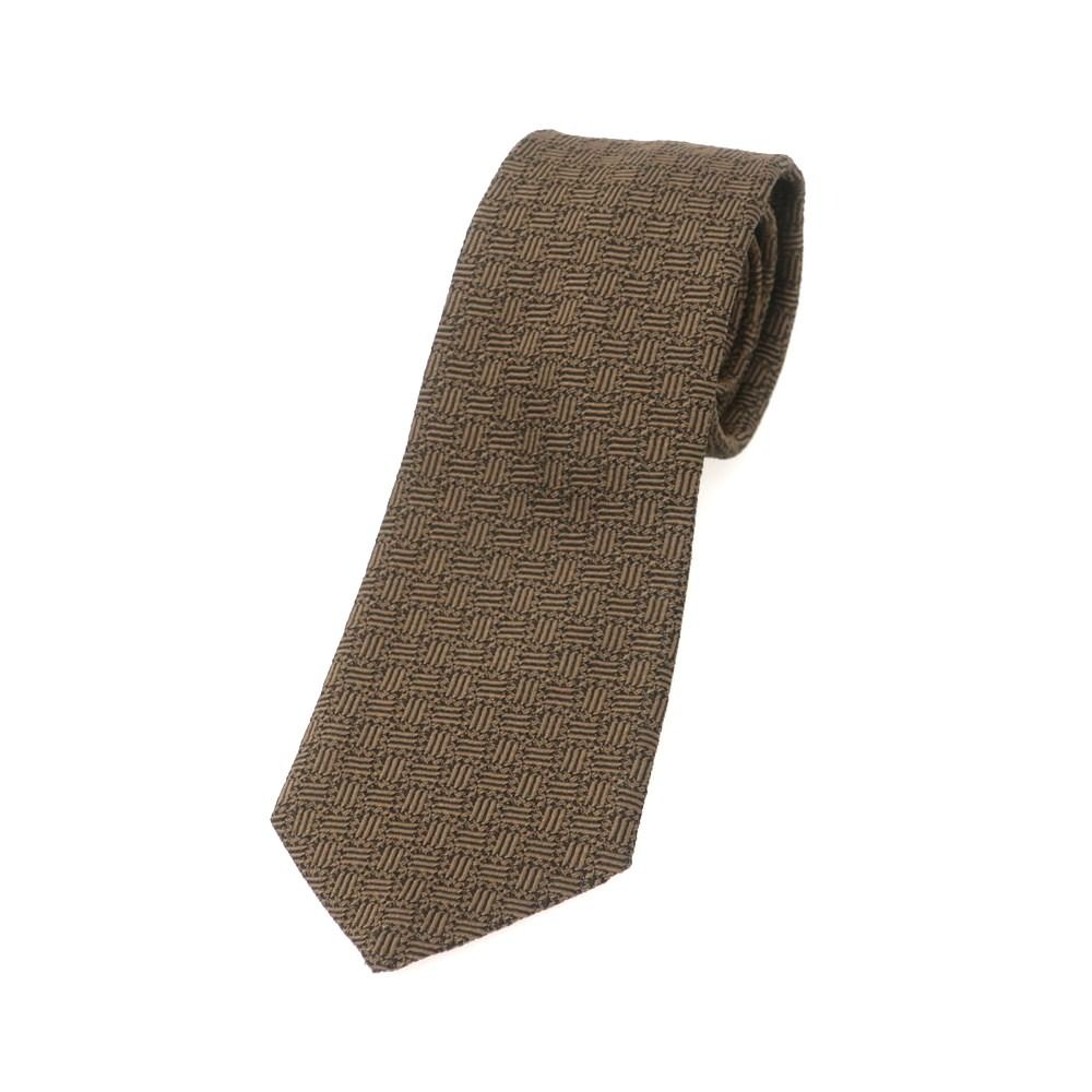 【未使用】フランコミヌッチ（Franco Minucci）ジャガードタイ 中古】フランコミヌッチ franco minucci シルク ジャカード ブラウン系