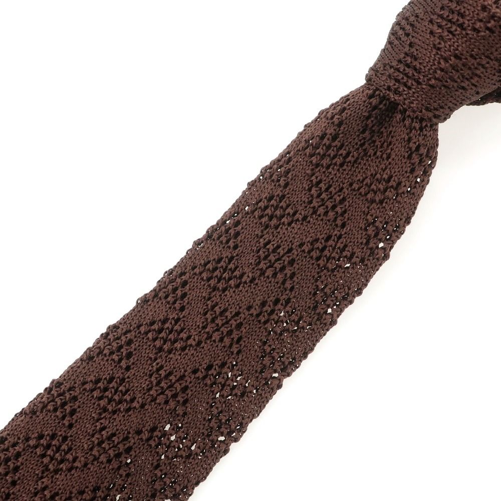 【中古】マリネッラ E.MARINELLA シルク ニットタイ ダークブラウン【メンズ】 中古マリネッラ  リバーシブル シルク