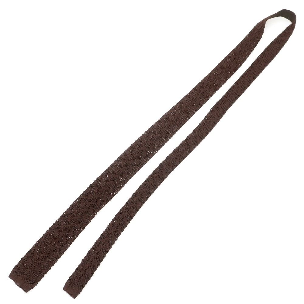【中古】マリネッラ E.MARINELLA シルク ニットタイ ダークブラウン【メンズ】 中古マリネッラ  リバーシブル シルク