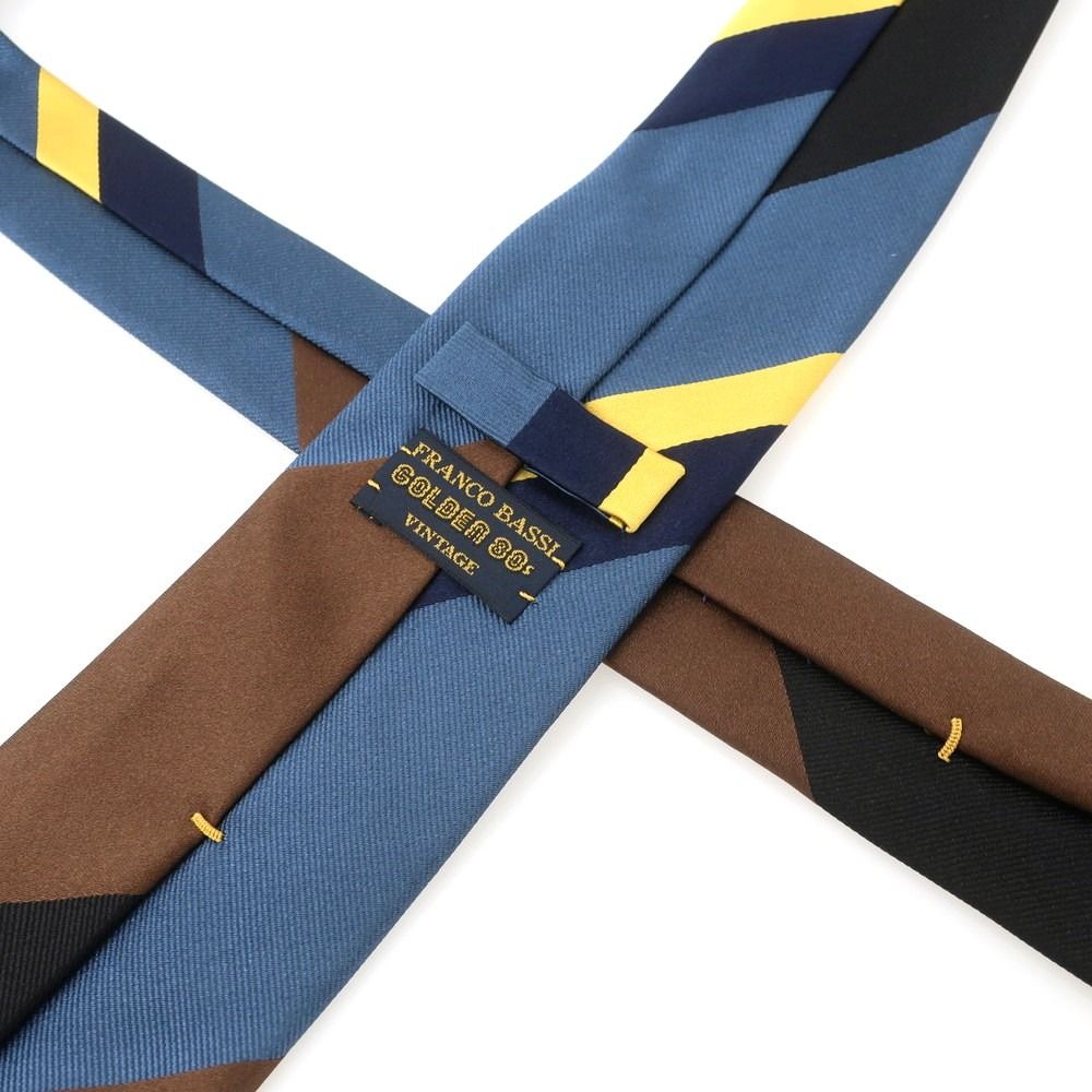 中古】フランコバッシ FRANCO BASSI シルク ストライプ柄ネクタイ