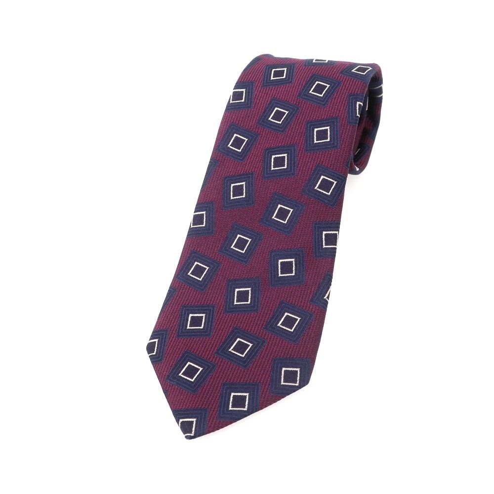 中古】フランコバッシ FRANCO BASSI シルク 小紋柄ネクタイ パープルx