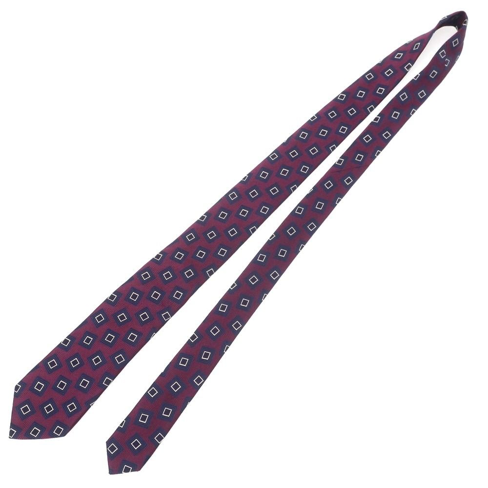 中古】フランコバッシ FRANCO BASSI シルク 小紋柄ネクタイ パープルx