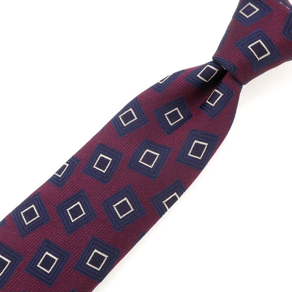 中古】フランコバッシ FRANCO BASSI シルク 小紋柄ネクタイ パープルx