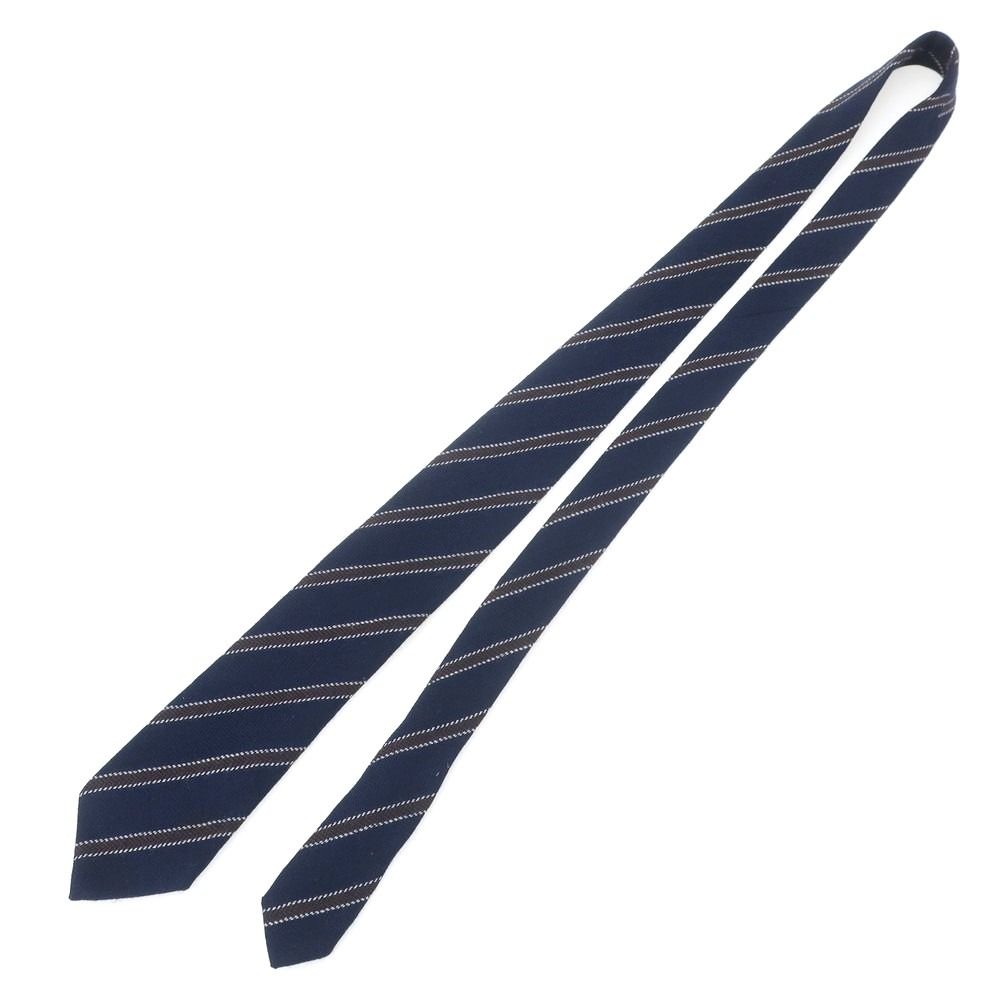 中古】ルイジ ボレッリ Luigi Borrelli ウール ストライプ柄ネクタイ