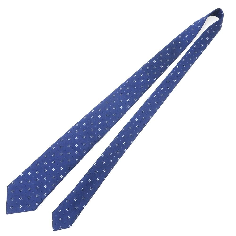 中古】ルイジ ボレッリ Luigi Borrelli シルク 小紋柄ネクタイ ダーク