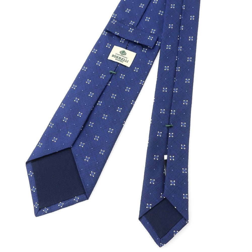 中古】ルイジ ボレッリ Luigi Borrelli シルク 小紋柄ネクタイ ダーク